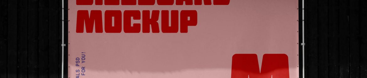 Free Banner Attached to Black Wall Mockup