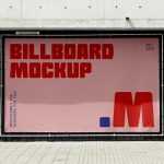 Free Banner Attached to Black Wall Mockup