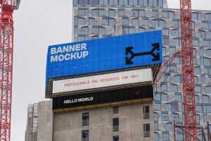 Free Banner on a Construction Mockup