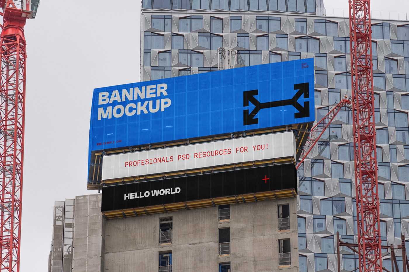 Free Banner on a Construction Mockup
