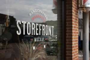Free Barber Storefront Mockup