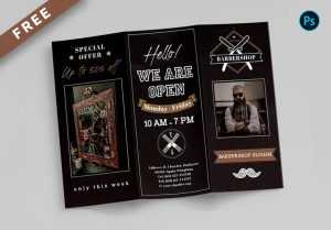 Free Barbershop Trifold Brochure PSD Template
