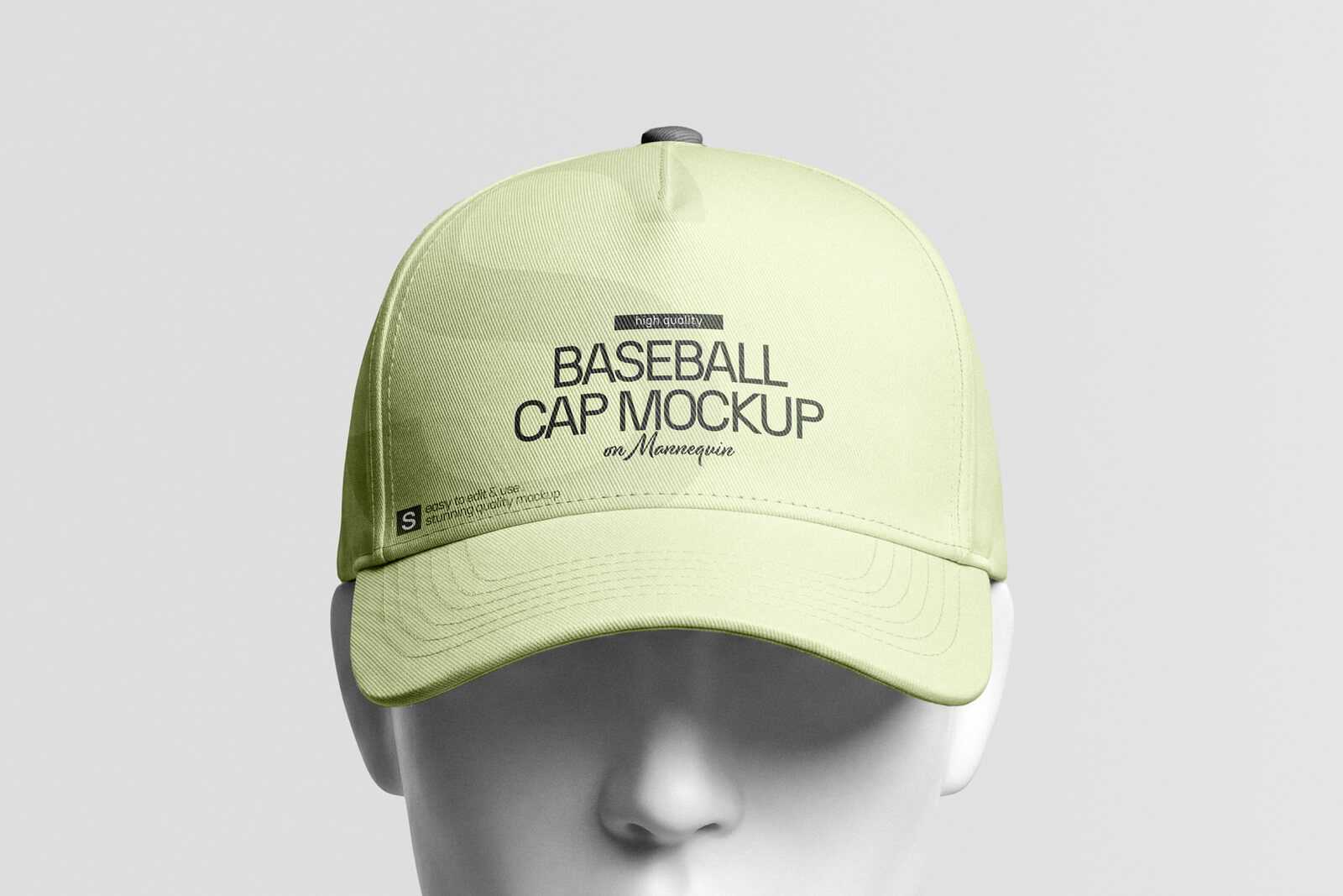 Free Baseball Cap Mockup PSD on Mannequin - Realistic Hat Branding