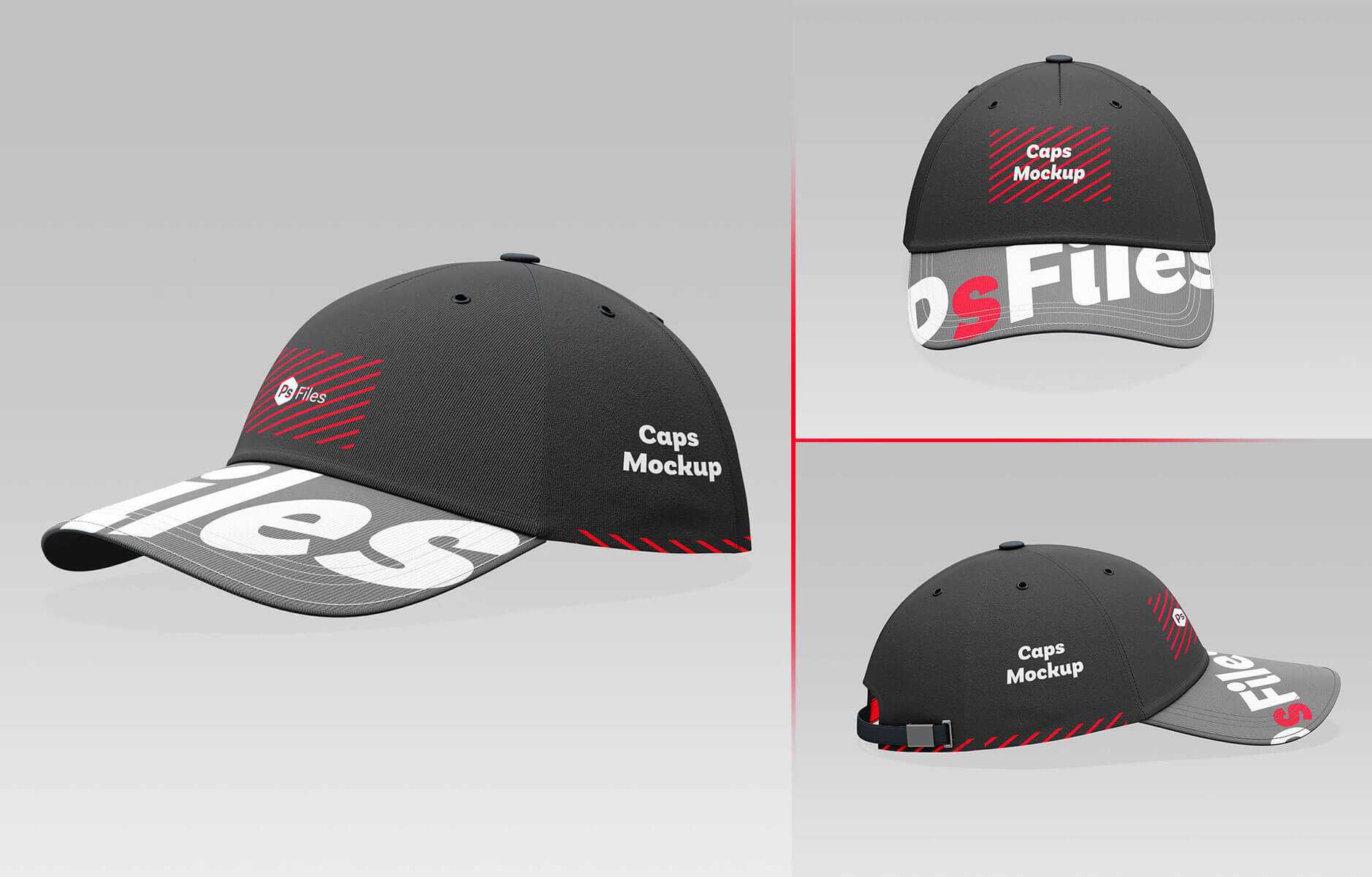 Free Baseball Caps Mockup PSD set