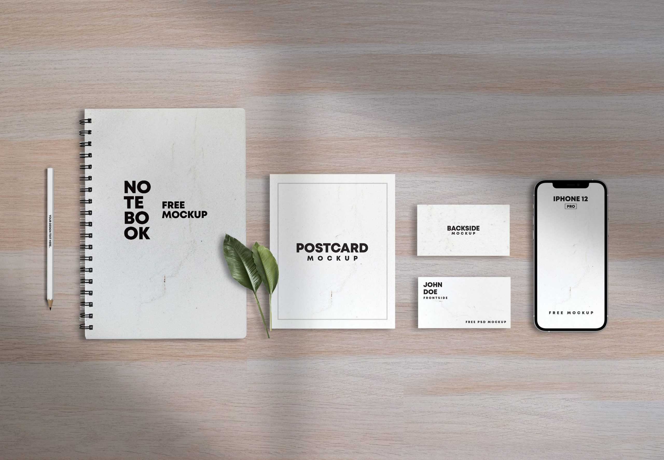 Free Basic Office Stationery Mockup PSD