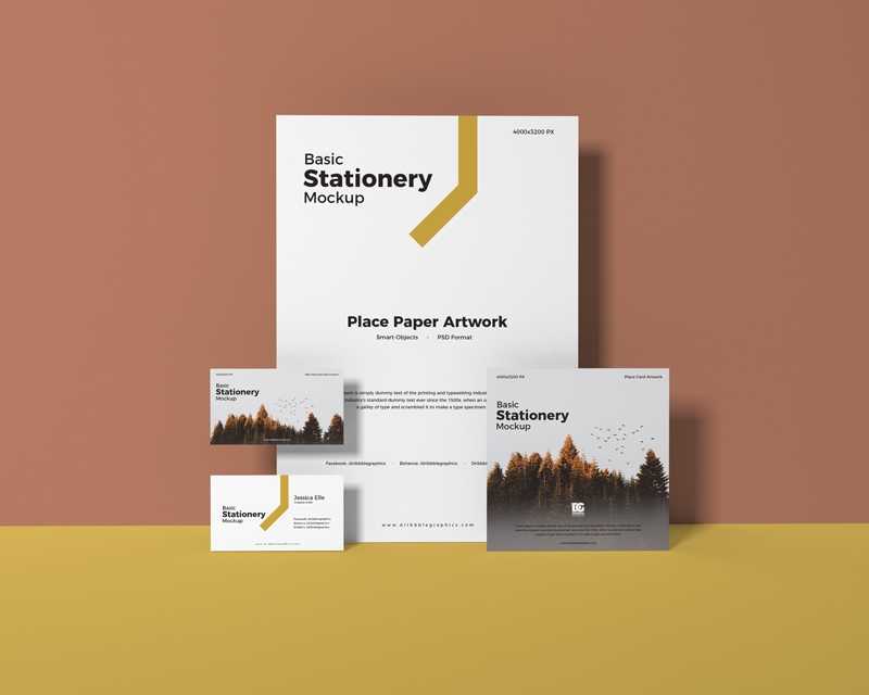 Free Basic Stationery Mockup Design PSD