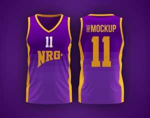 Free Basketball Jersey & Uniform Mockup PSD – Front & Back Editable Sports Kit Template