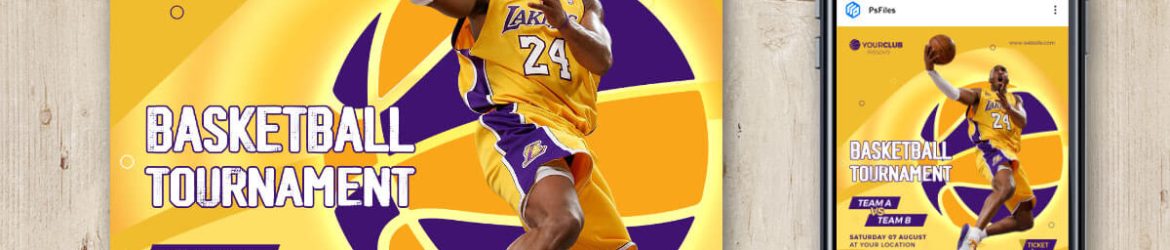 Free Basketball Tournament Team Instagram Post Design PSD Template