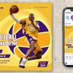 Free Basketball Tournament Team Instagram Post Design PSD Template