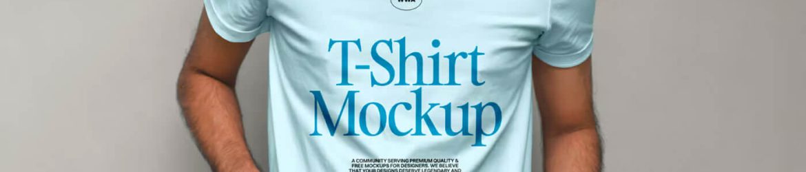 Free Beard Man Wearing T-Shirt Mockup PSD