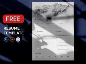 Free Beautiful Creative Resume PSD Template