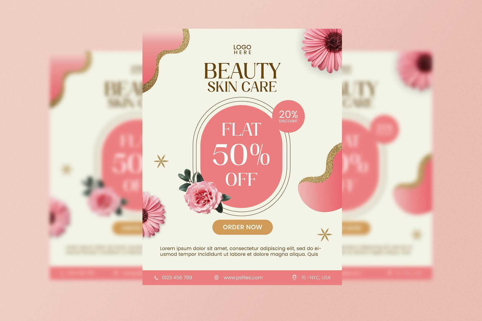Free Beauty Skin Care Flyer PSD Template