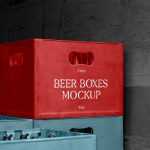 Free Beer Boxes Mockup