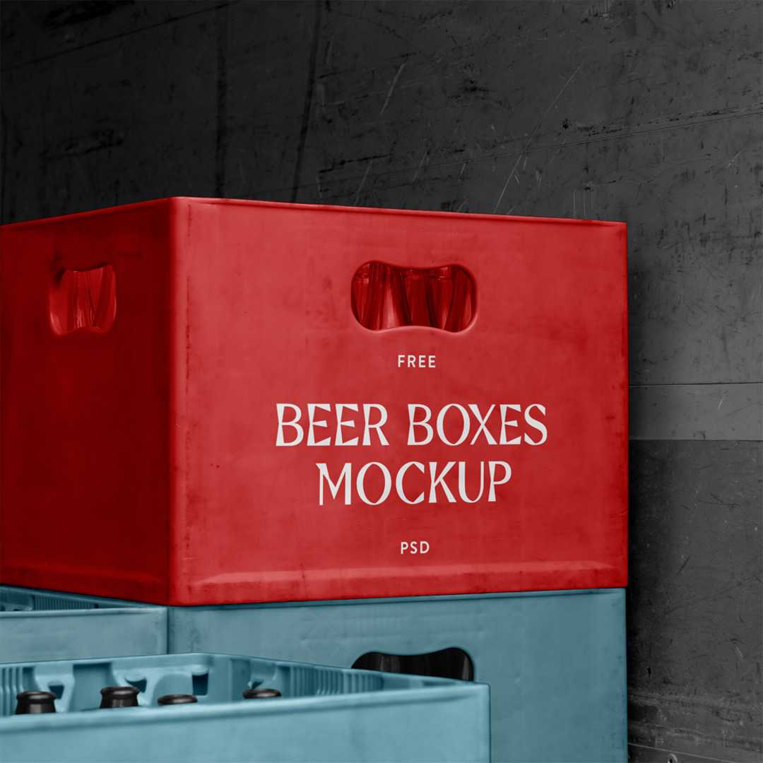Free Beer Boxes Mockup