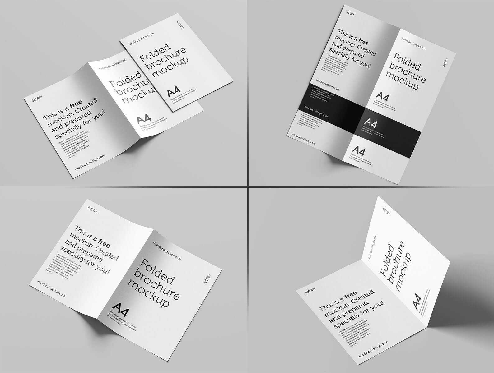 Free Bi-Fold Brochure Mockup PSD set