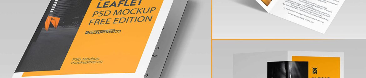 Free Bi Fold Leaflet PSD Mockup