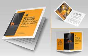 Free Bi Fold Leaflet PSD Mockup