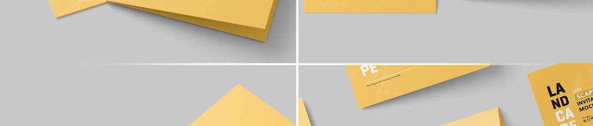 Free Bi-Fold Wedding Invitation Card Mockups PSD Set