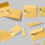 Free Bi-Fold Wedding Invitation Card Mockups PSD Set