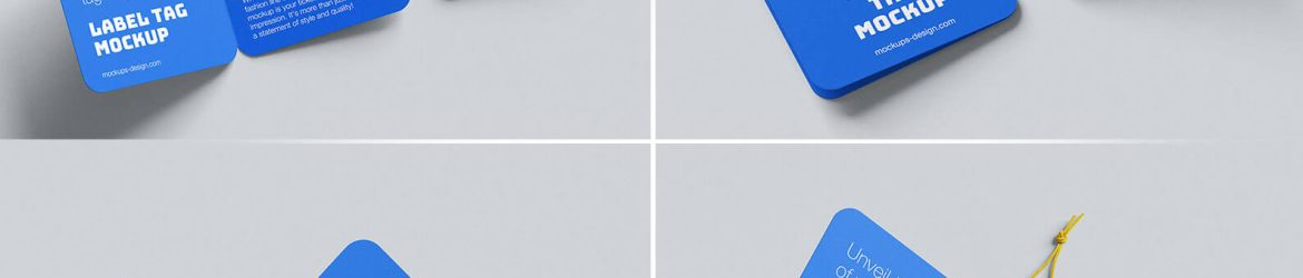 Free Bi-Folded Hanging Tag Mockup PSD Set