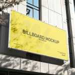 Free Big Billboard Mockup PSD Mounted On Building