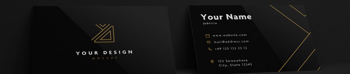 Free Big Black Business Card Mockup Bundle