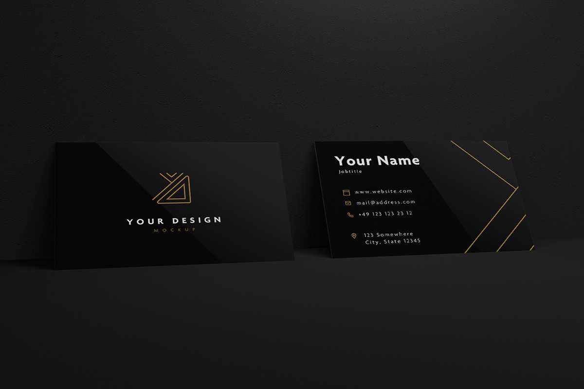 Free Big Black Business Card Mockup Bundle