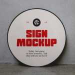 Free Big Circle Sign Mockup