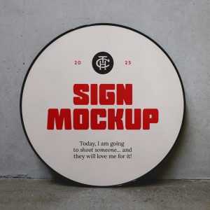 Free Big Circle Sign Mockup