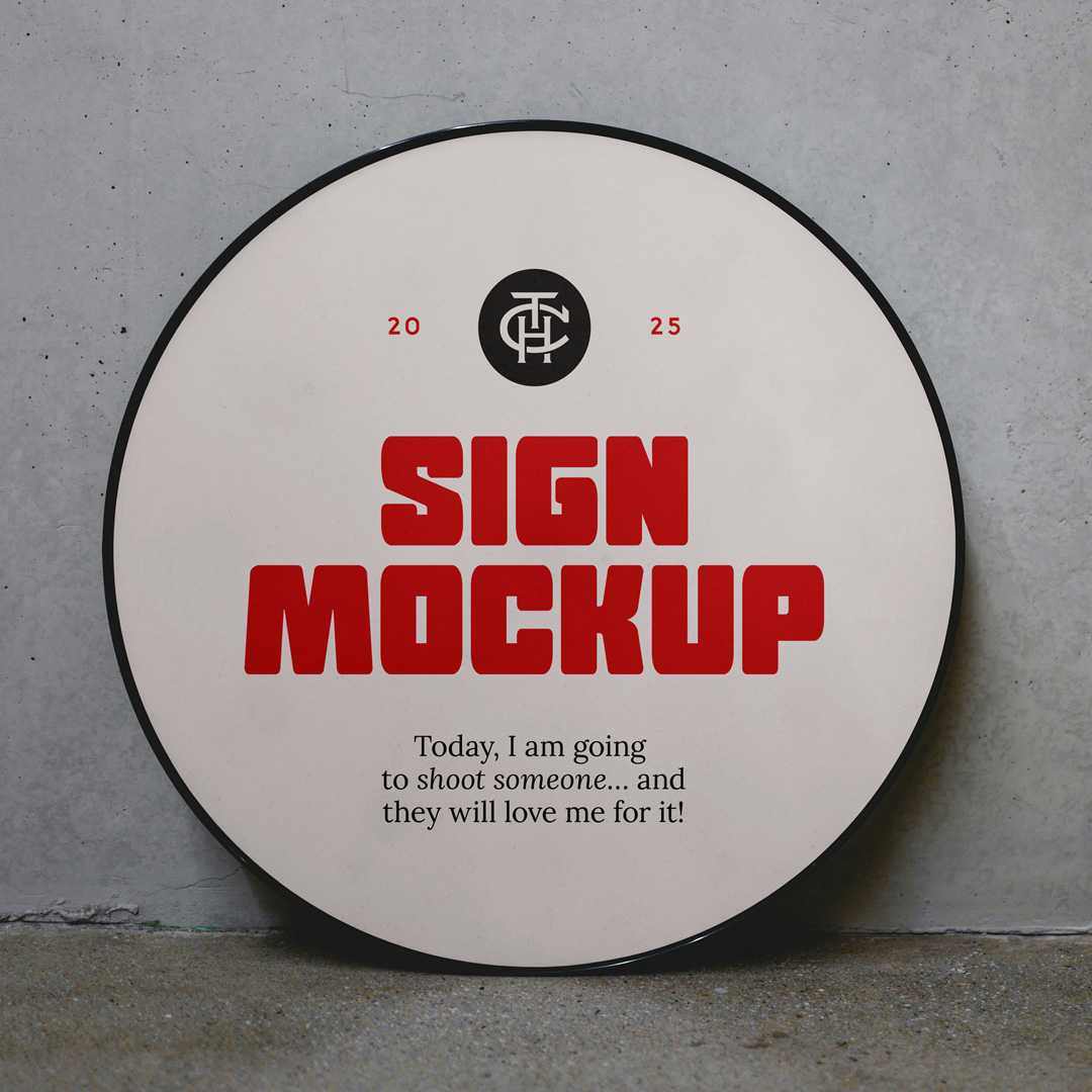 Free Big Circle Sign Mockup