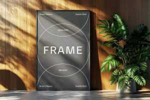 Free Big Frame Mockup PSD on Interior