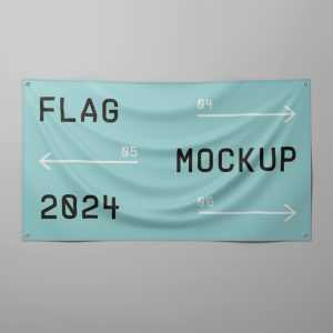 Free Big Horizontal Flag Mockup