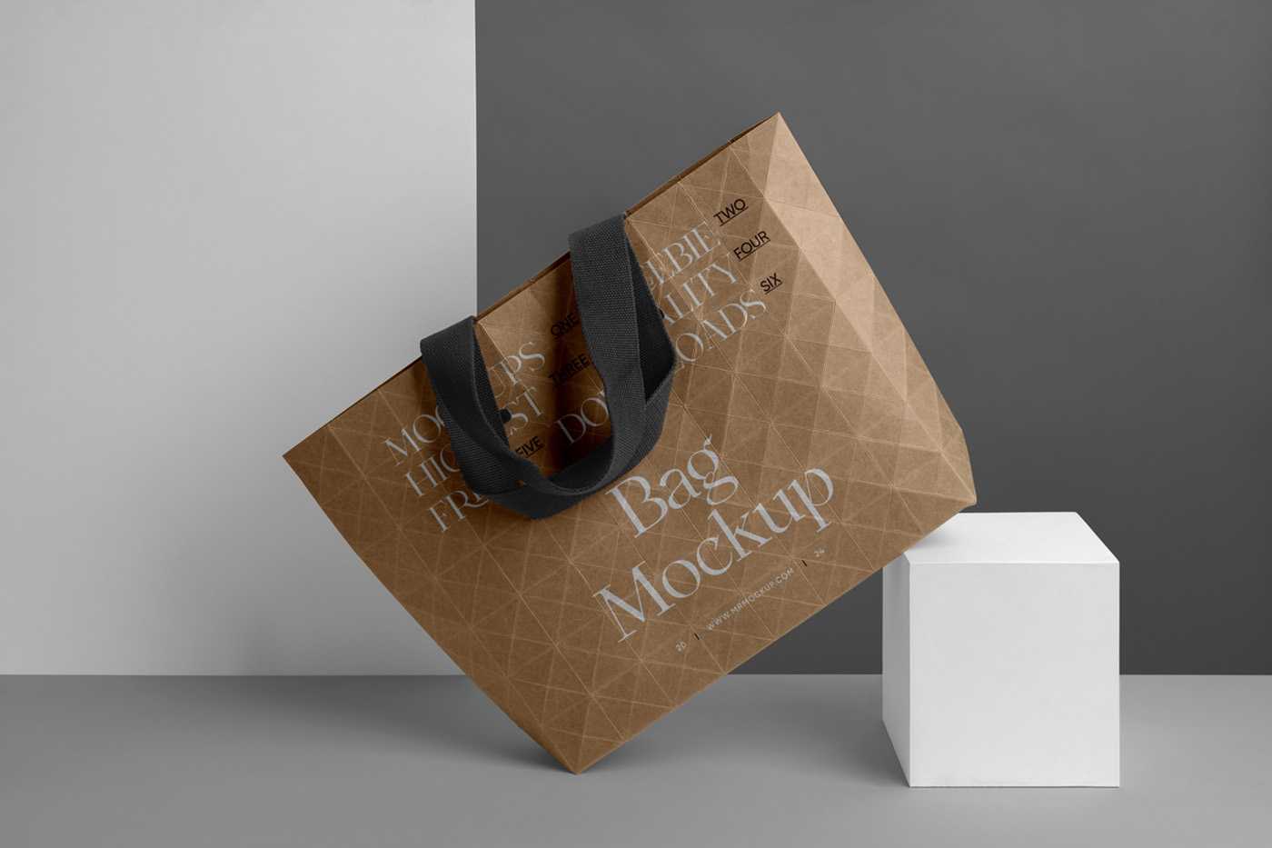 Free Big Paper Shopping Bag Mockup