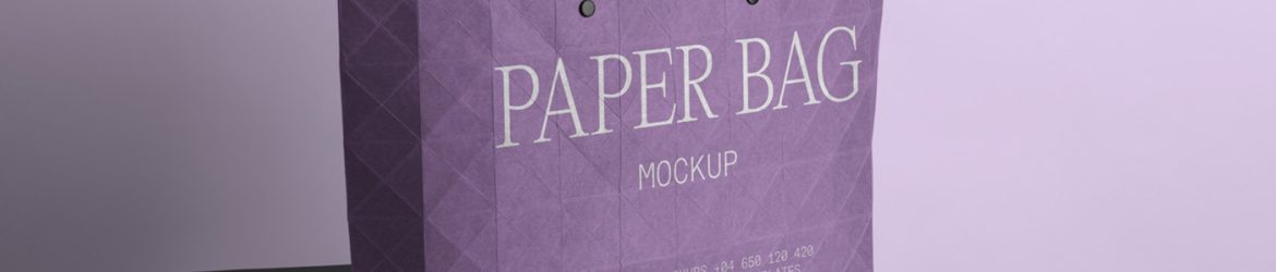Free Big Paper shopping Bag on Box Mockup