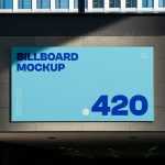 Free Billboard above Underground Passage Mockup