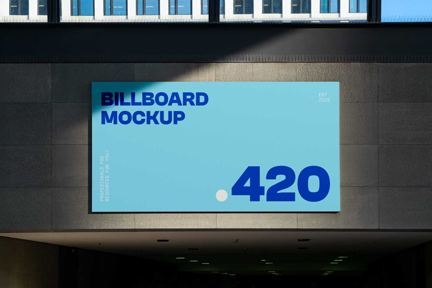 Free Billboard above Underground Passage Mockup