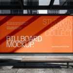 Free Billboard Mockup At Bus Stop