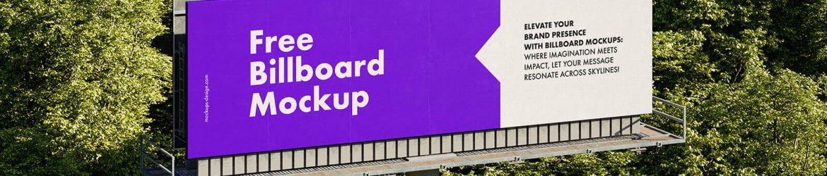 Free Billboard Mockups Around Trees