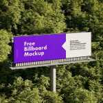 Free Billboard Mockups Around Trees