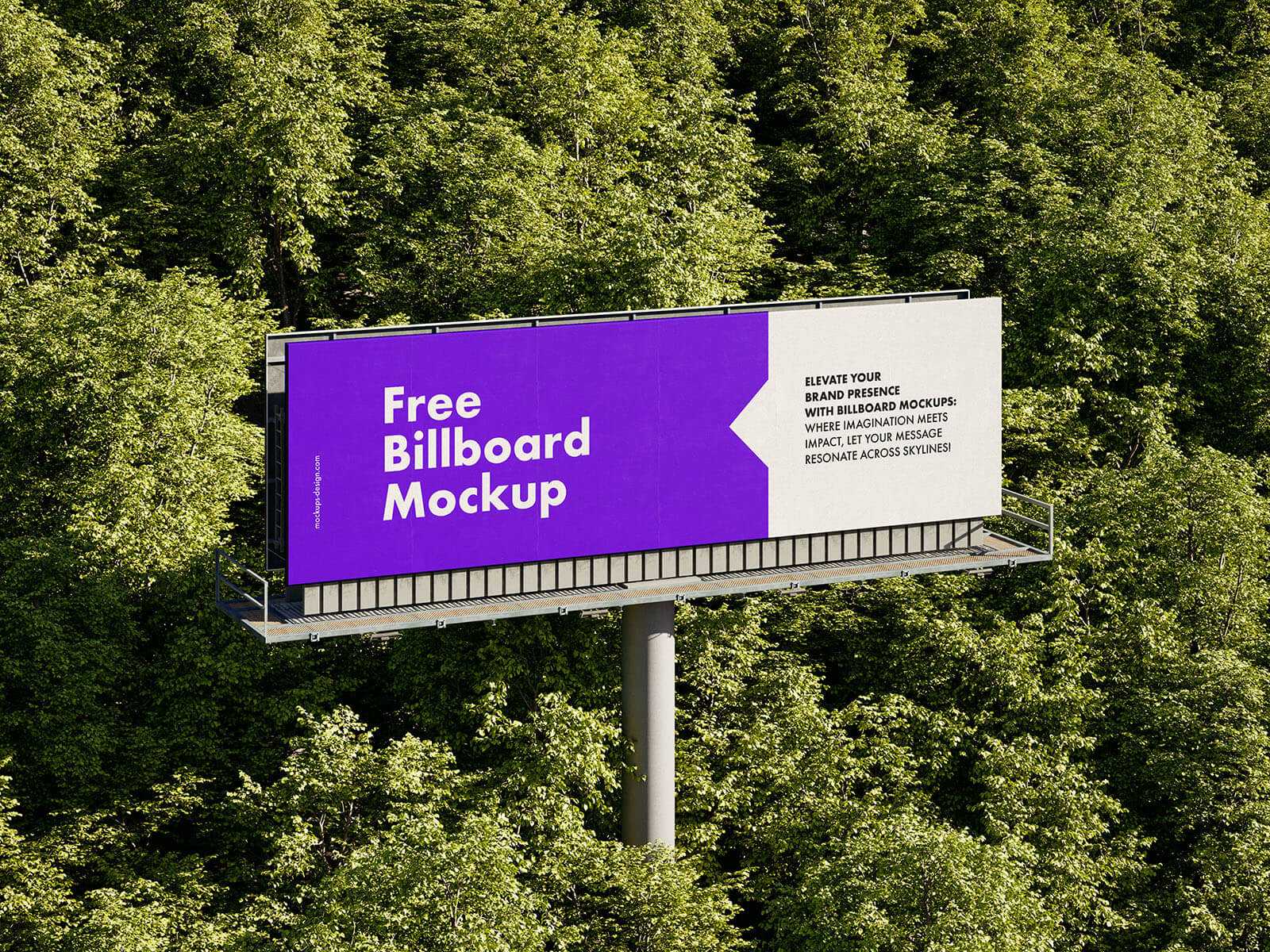 Free Billboard Mockups Around Trees