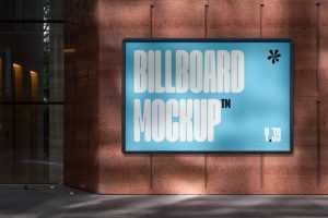 Free Billboard on a Building Mockup