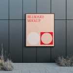 Free Billboard on Modern Dark Building Mockup