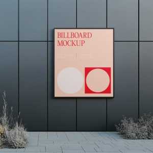 Free Billboard on Modern Dark Building Mockup