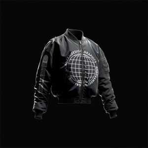 Free Black Bomber Jacket PSD