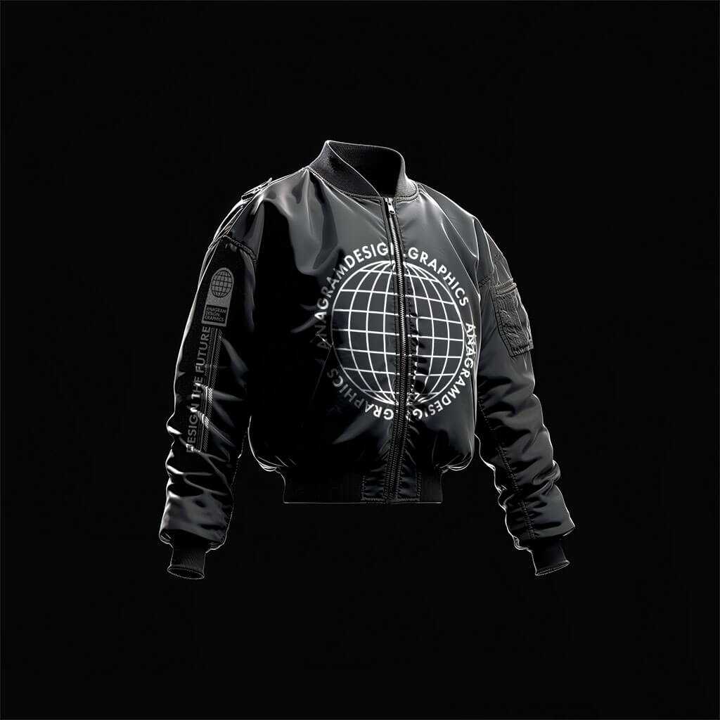 Free Black Bomber Jacket PSD