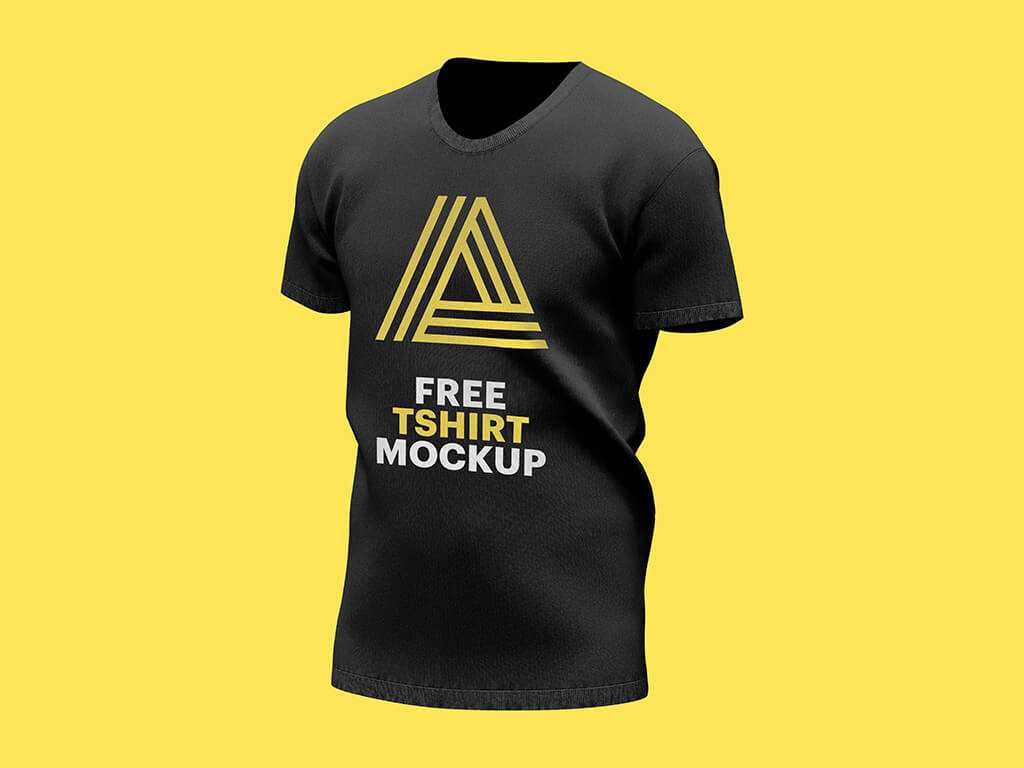 Free Black Color T-shirt Mockup PSD