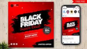 Free Black Friday Super Deal Social Media Post PSD Template