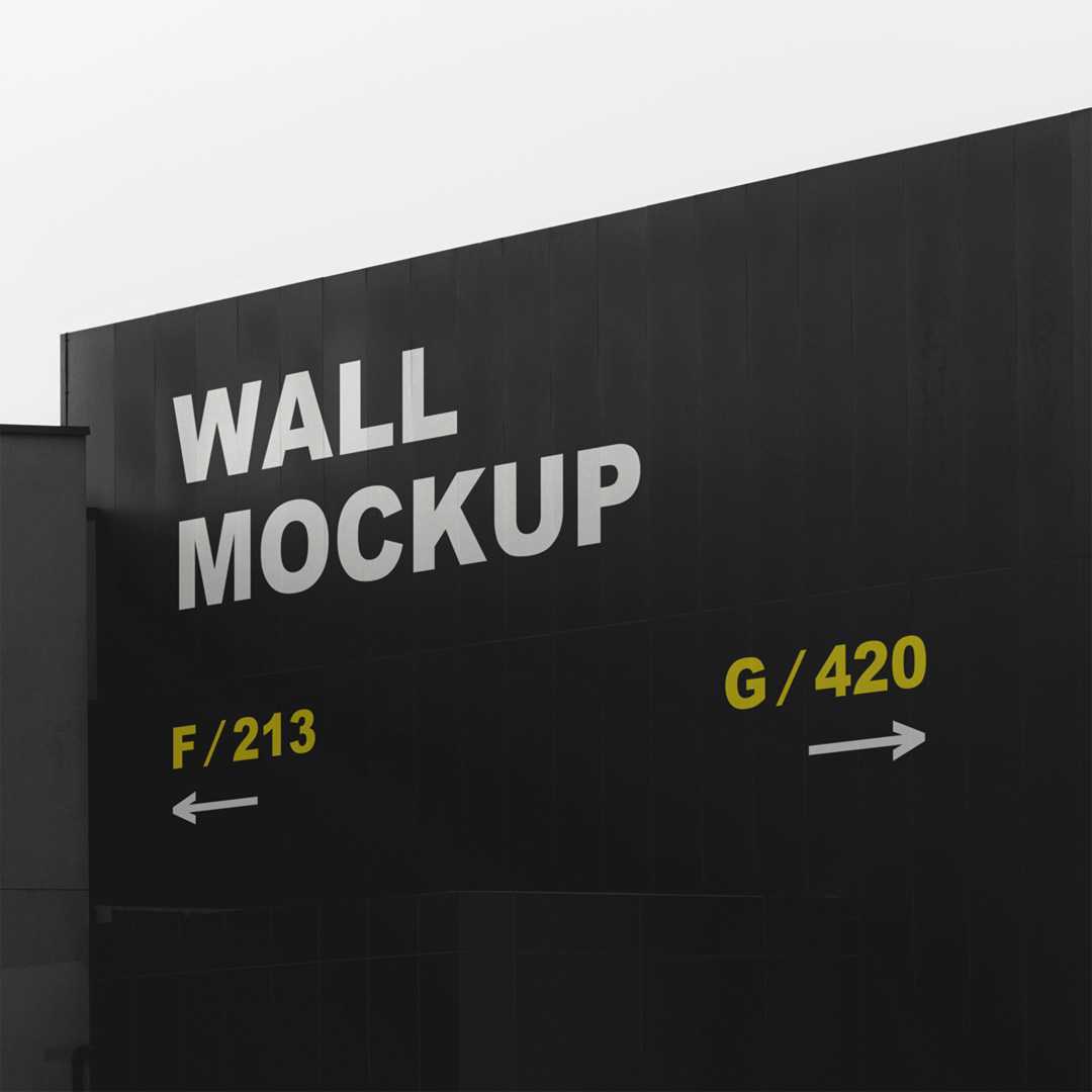 Free Black Wall Mockup