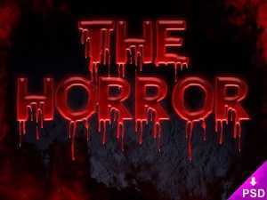 Free Blood Dropping Horror Text Effect PSD