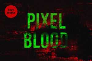 Free Bloody Pixel Text Effect PSD